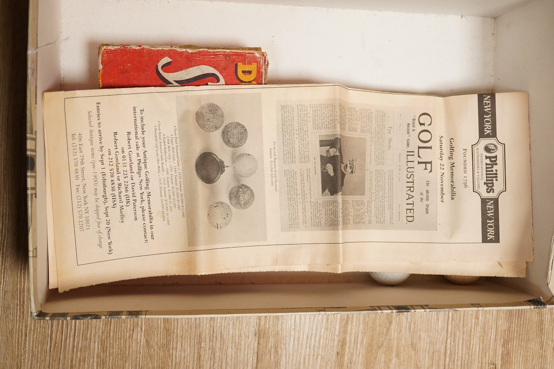 A box of vintage golf balls to include Dunlop